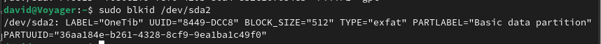 blkid helps me find the unique ID