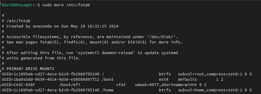 fstab - Before