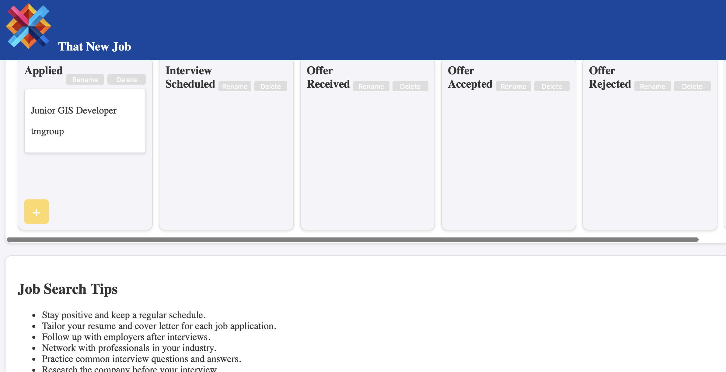 Job Application Tracking - v5b