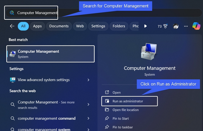 Manage the Computer